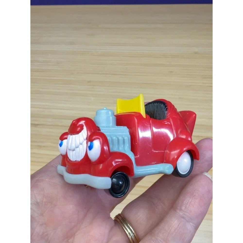 1996 Wendy's Car-Toons Hot Rod Pull Back Car Kids Meal Toy Red Works